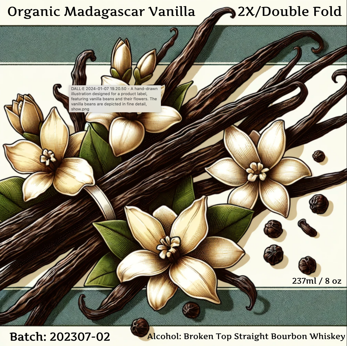 Organic Double Fold Madagascar Vanilla Extract (2X)