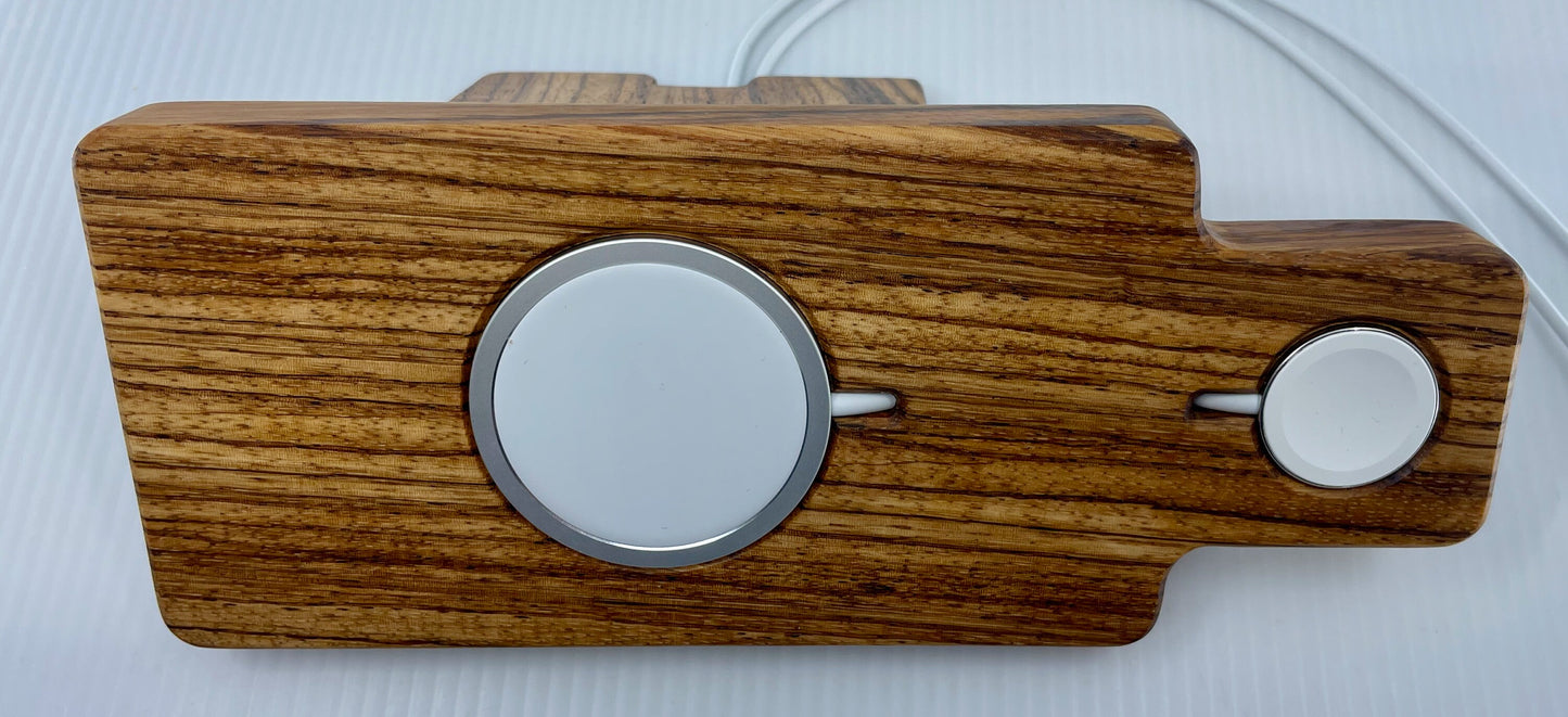 iPhone/Max/Pro/ProMax MagSafe & Apple Watch Hardwood Night Stand