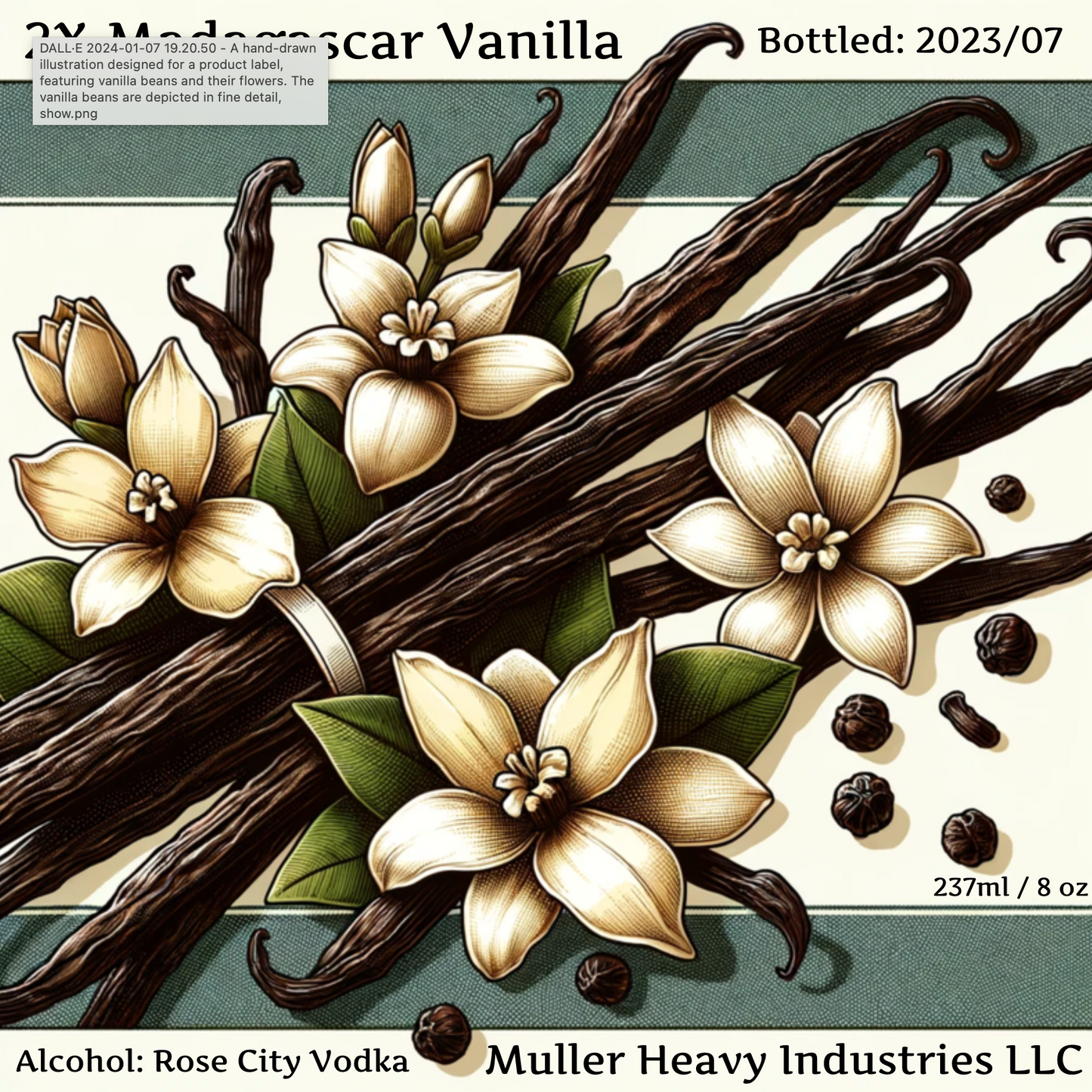 Organic Double Fold Madagascar Vanilla Extract (2X)